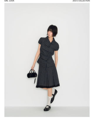 [TAKEANAP] plaid pleated skirt
