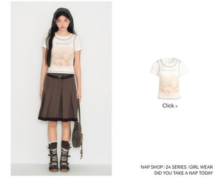 [TAKEANAP] plaid pleated skirt