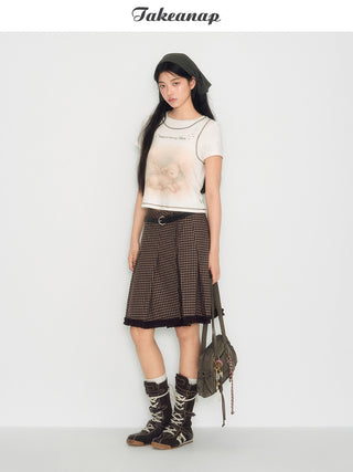 [TAKEANAP] plaid pleated skirt