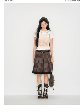 [TAKEANAP] plaid pleated skirt