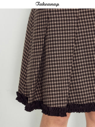 [TAKEANAP] plaid pleated skirt