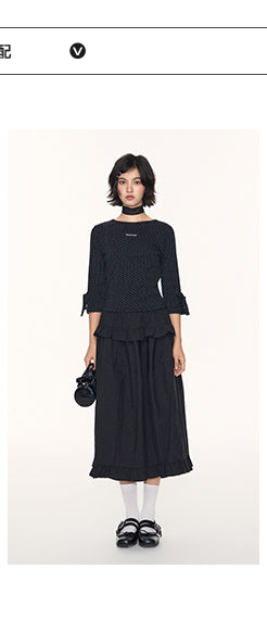 [TAKEANAP] polka dot bow tee
