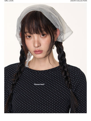 [TAKEANAP] polka dot bow tee