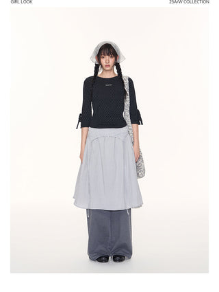 [TAKEANAP] polka dot bow tee