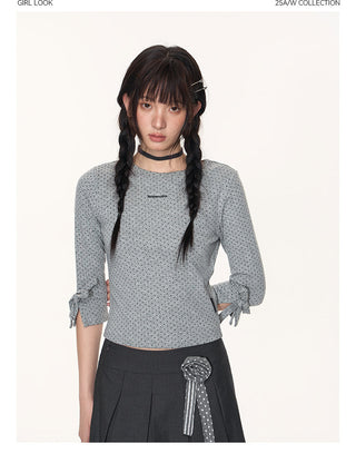[TAKEANAP] polka dot bow tee