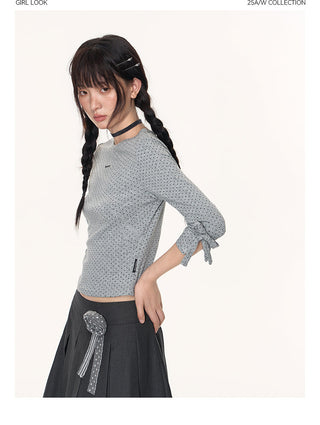 [TAKEANAP] polka dot bow tee