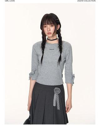 [TAKEANAP] polka dot bow tee