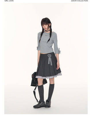[TAKEANAP] polka dot bow tee