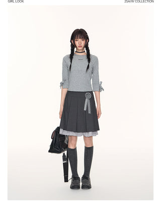 [TAKEANAP] polka dot bow tee