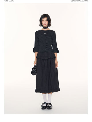 [TAKEANAP] polka dot bow tee