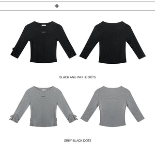 [TAKEANAP] polka dot bow tee