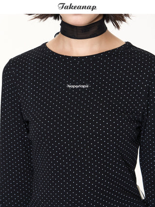 [TAKEANAP] polka dot bow tee