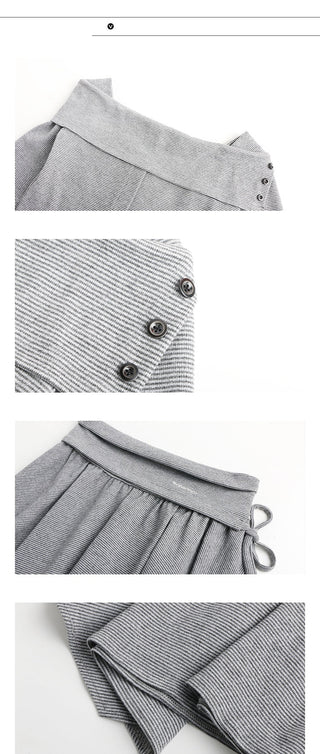 [TAKEANAP] split striped shirt