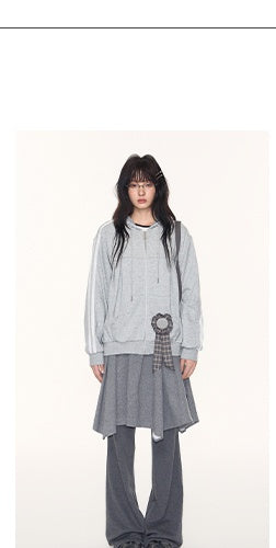 [TAKEANAP] split striped shirt