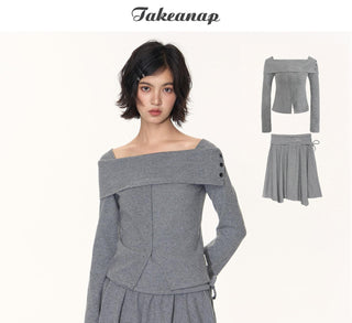 [TAKEANAP] split striped shirt