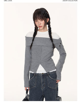 [TAKEANAP] split striped shirt