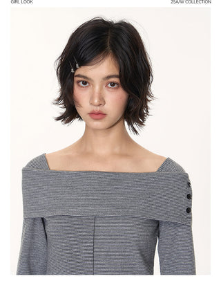 [TAKEANAP] split striped shirt