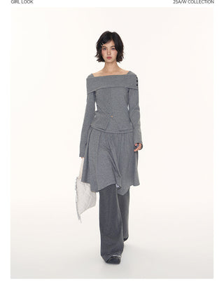 [TAKEANAP] split striped shirt