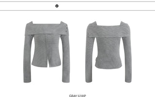 [TAKEANAP] split striped shirt