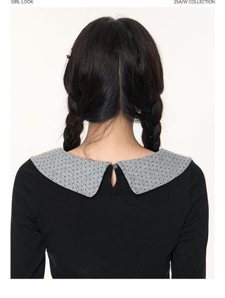 [TAKEANAP] polka dot bow shirt