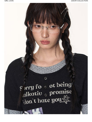 [TAKEANAP] contrast puzzle tee