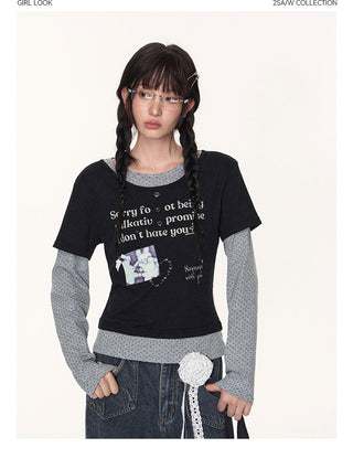 [TAKEANAP] contrast puzzle tee