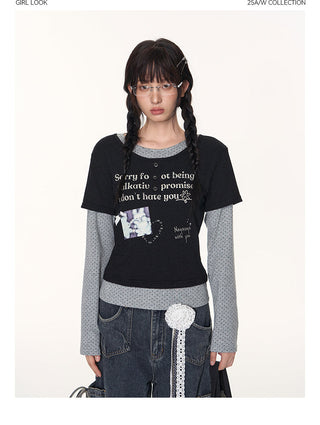 [TAKEANAP] contrast puzzle tee
