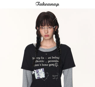 [TAKEANAP] contrast puzzle tee