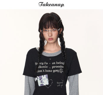 [TAKEANAP] contrast puzzle tee