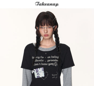 [TAKEANAP] contrast puzzle tee