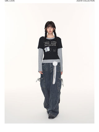 [TAKEANAP] contrast puzzle tee