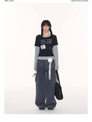 [TAKEANAP] contrast puzzle tee
