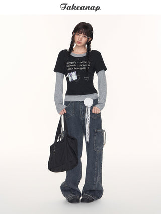 [TAKEANAP] contrast puzzle tee