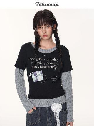 [TAKEANAP] contrast puzzle tee