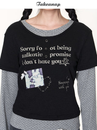 [TAKEANAP] contrast puzzle tee