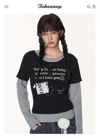 [TAKEANAP] contrast puzzle tee