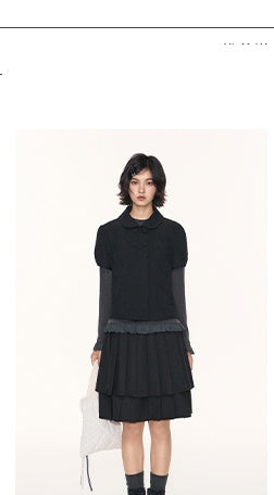 [TAKEANAP] lace patchwork tee