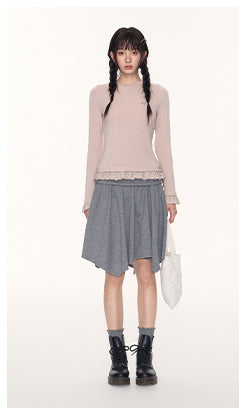 [TAKEANAP] lace patchwork tee