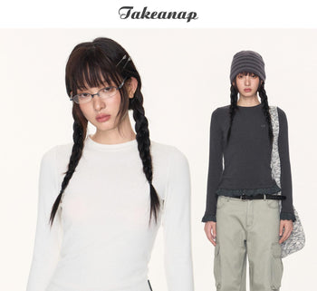 [TAKEANAP] lace patchwork tee