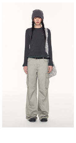 [TAKEANAP] lace patchwork tee