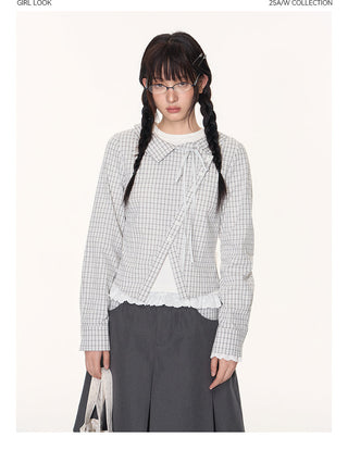[TAKEANAP] lace patchwork tee