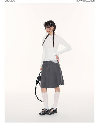 [TAKEANAP] lace patchwork tee