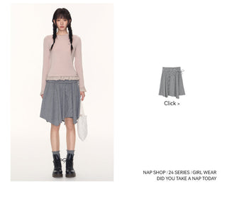 [TAKEANAP] lace patchwork tee