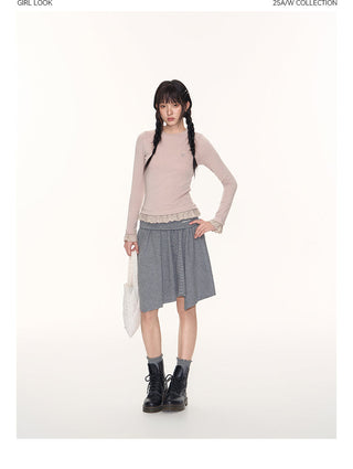 [TAKEANAP] lace patchwork tee