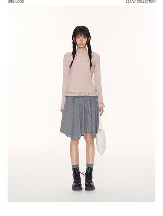 [TAKEANAP] lace patchwork tee