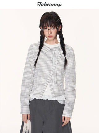 [TAKEANAP] lace patchwork tee