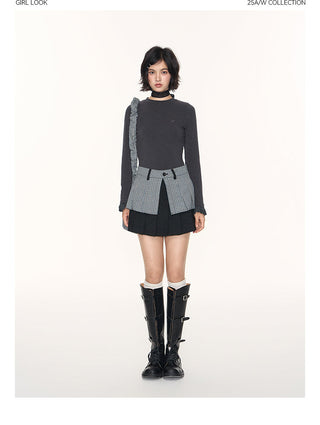 [TAKEANAP] lace patchwork tee