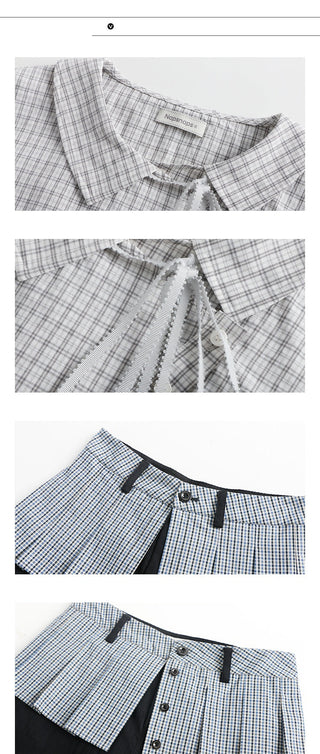 [TAKEANAP] plaid three-piece set