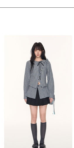 [TAKEANAP] plaid three-piece set