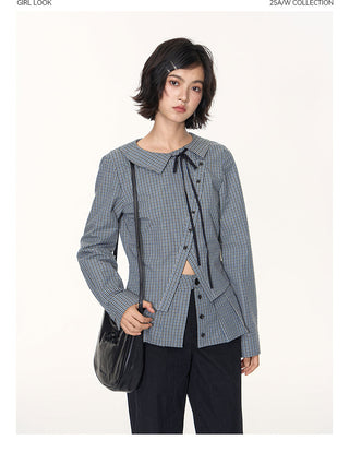 [TAKEANAP] plaid three-piece set